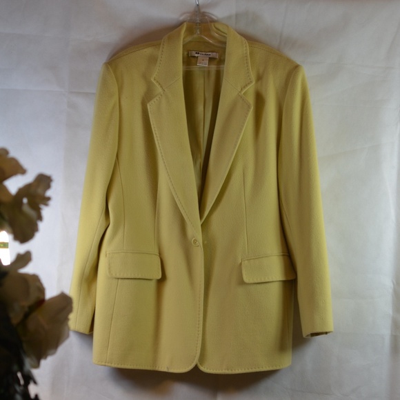Yellow Wool/Cashmere Blazer SZ 14 Nygard - Picture 3 of 8